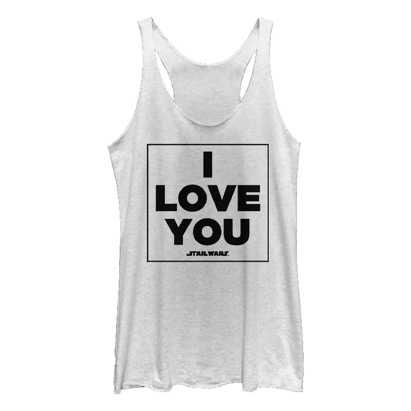 Women's Star Wars Princess Leia I Love You Racerback Tank Top casual tank top
