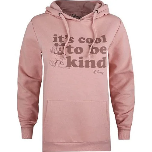 Disney Womens/Ladies Its Cool To Be Kind Mickey Mouse Hoodie Zip Hoodie Drawstring Kangaroo Pocket