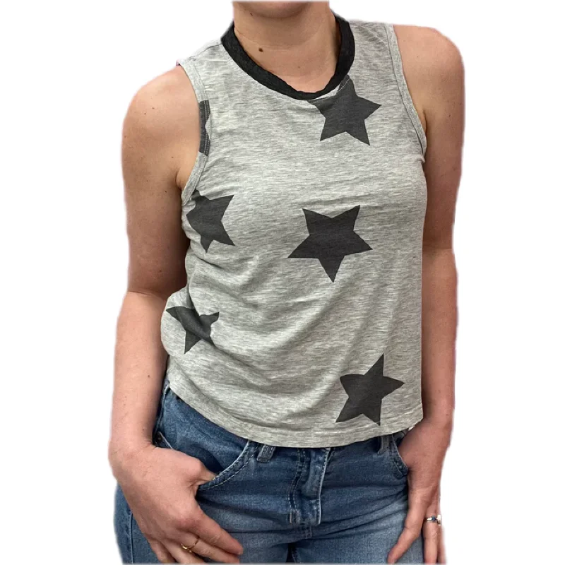 Ariat® Ladies Stars & Stripes Heather Grey Tank 10045006 striped tank top