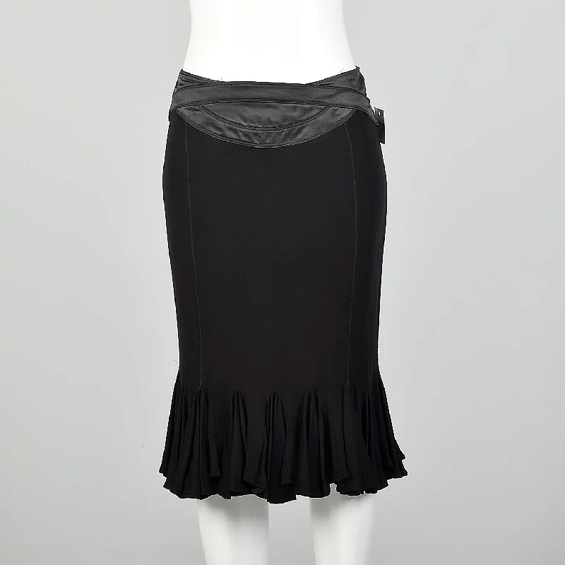 Medium Robert Cavalli Stretch Skirt Black Sexy Low Rise Just Cavalli leather skirt refined