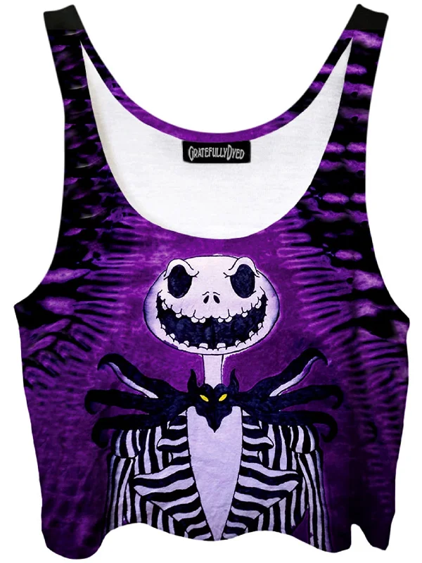 Jack Skellington Crop Top Graphic Embroidered Appliqued