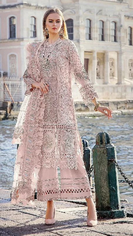 Women's Pink Pure Cotton Embroidered Kurta With Trouser & Dupatta - Jyoti Fashion Trousers sophisticated sleek