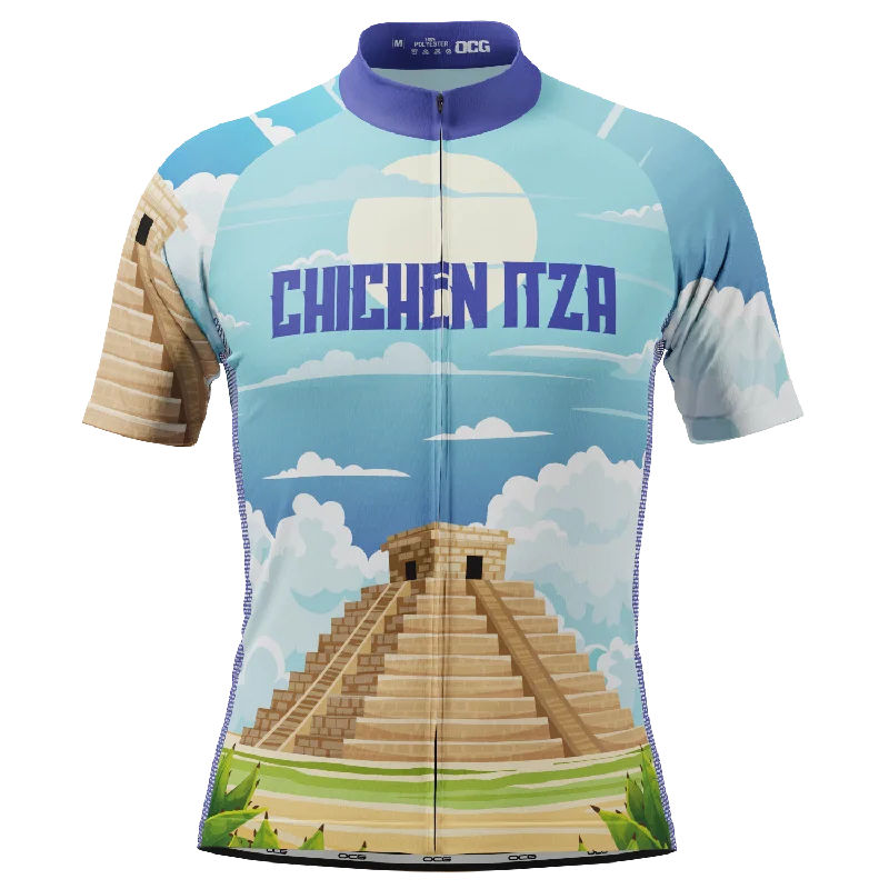 Men's Around The World - Chichen Itza Short Sleeve Cycling Jersey Soft Jersey Shirt
