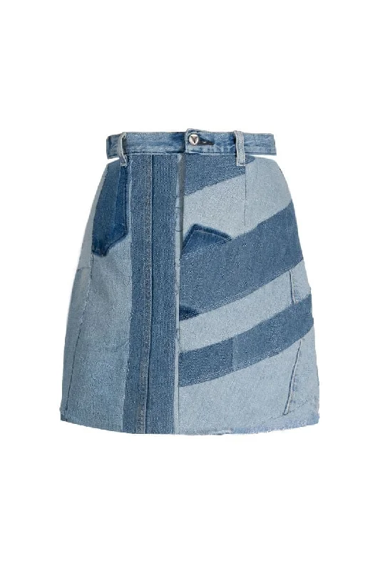UPCYCLE MINI DENIM SKIRT velvet skirt plush