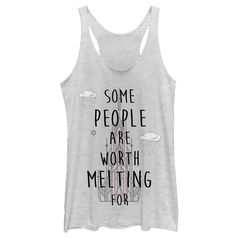 Women's Frozen People Worth Melting For Racerback Tank Top high neck tank