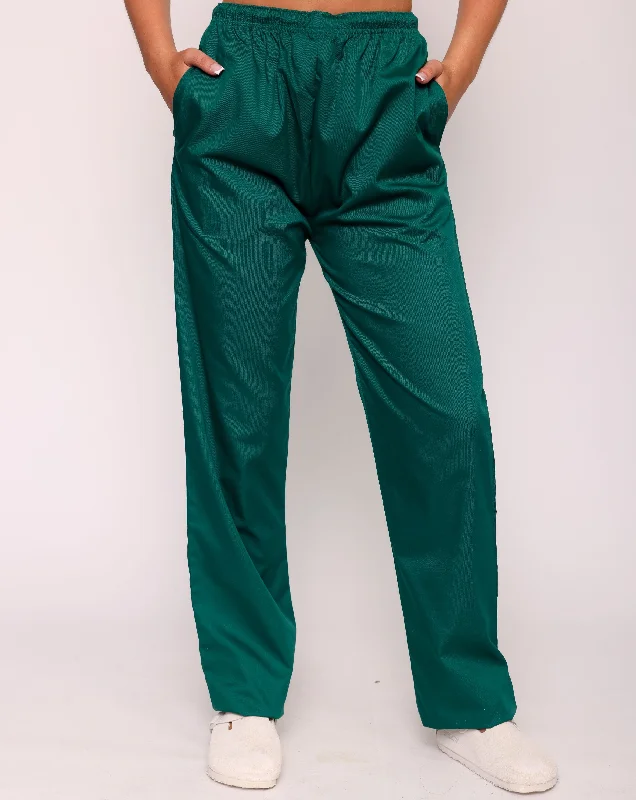 Howser Casey Unisex Smart Scrub Trousers - Bottle Green Trousers Fleece Cozy