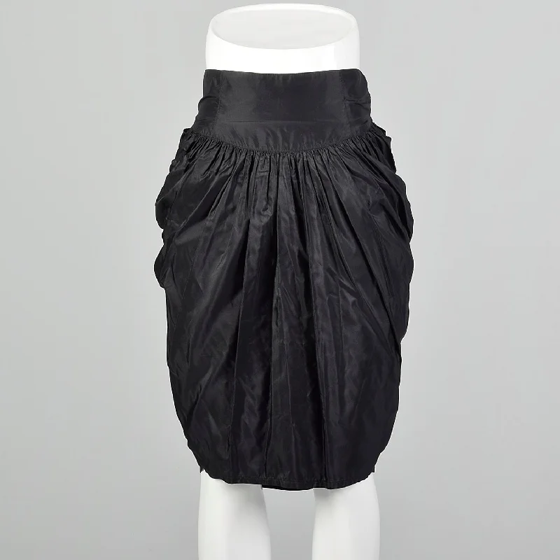 Lolita Lempicka 1990s Black Mini Skirt high slit skirt