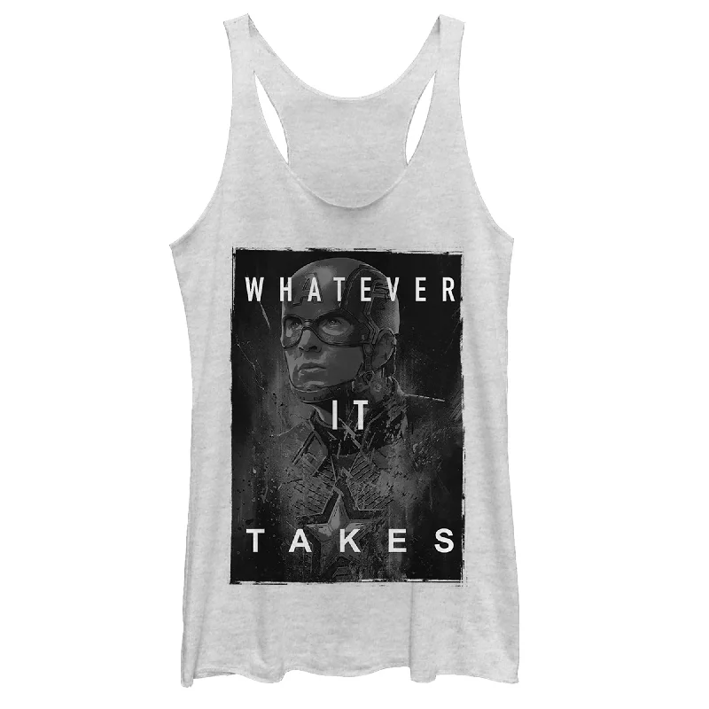 Women's Marvel Avengers: Endgame Whatever It Takes Captain America Racerback Tank Top turquoise tank top