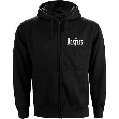 The Beatles Womens/Ladies Drop T Logo Full Zip Hoodie Hoodie with Sequins Glamorous Eye-catching
