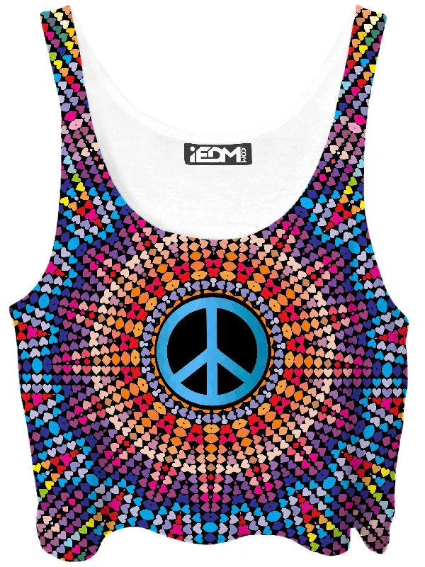 Love And Peace Crop Top Rayon Velvet Corduroy