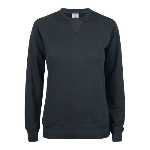 Clique Womens/Ladies Premium Round Neck Sweatshirt Hoodie with Exposed Zipper Edgy Industrial