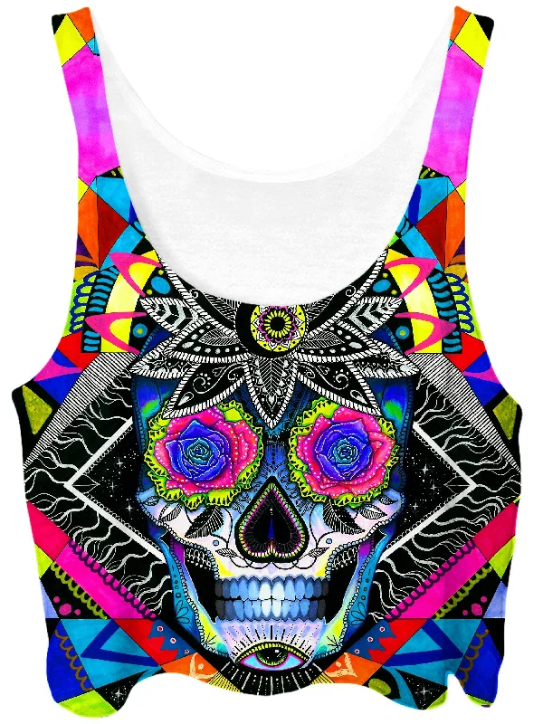 Suger Skull Crop Top Polka Dot Checkered Tartan