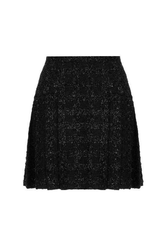 FITTED BLACK MINI SKIRT silk skirt sleek