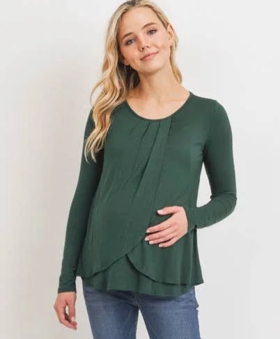 Rayon Jersey Layered Maternity & Nursing Top Luxury Jersey Tee