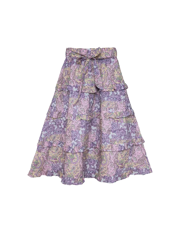 23FS-FRILLY SKIRT LONG SKIRT-DREAM WEAVER high waist skirt