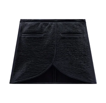 Courreges Women Mini Skirt Ellipse Vinyl Black lace skirt feminine