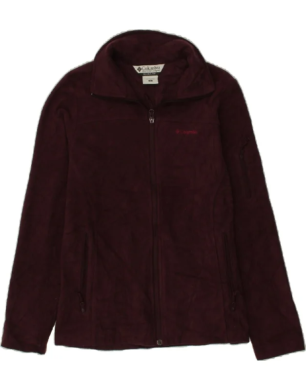 COLUMBIA Womens Fleece Jacket UK 10 Small Burgundy Elasticated Jacket Padded Jacket Insulated Jacket