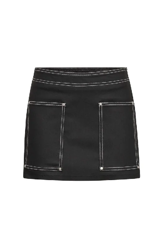 DANIELLE WILLIAM ST DENIM MINI SKIRT leather skirt bold