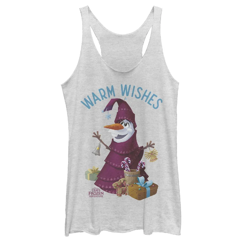 Women's Frozen Christmas Olaf Wishes Racerback Tank Top cutout tank top