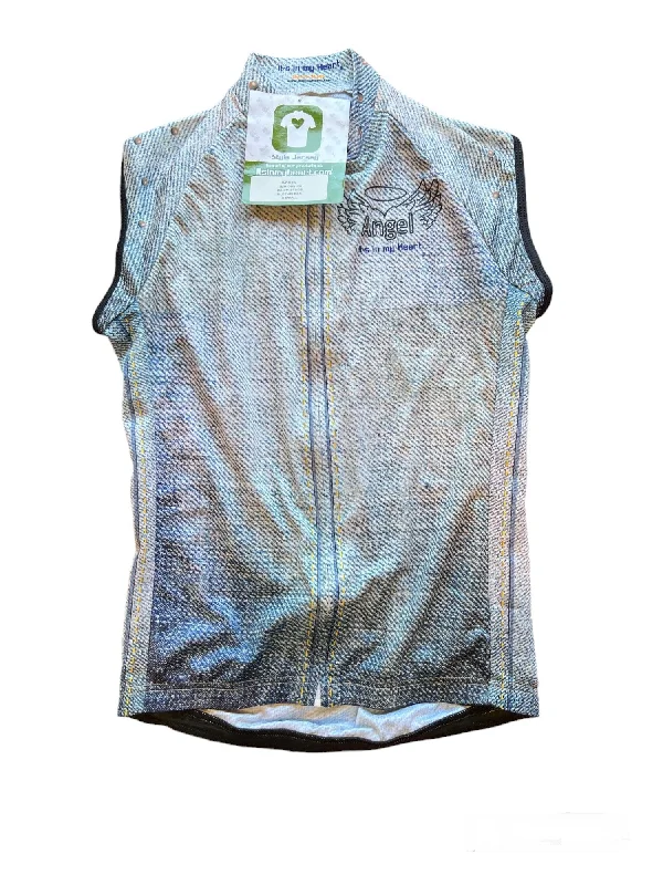 Women's Denim Sleeveless Cycling Jersey (X-Small) Lavender Jersey Tee