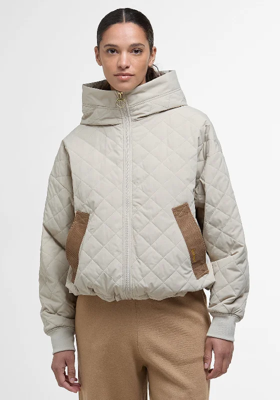 Barbour Maddy Quilted Jacket, Beige Rayon Fabric Velvet Fabric Corduroy Fabric