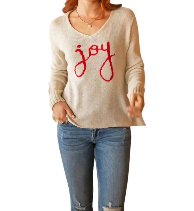 Joy To The World Lightweight Sweater In Half Moon/red Ginger Print Jacquard Patchwork