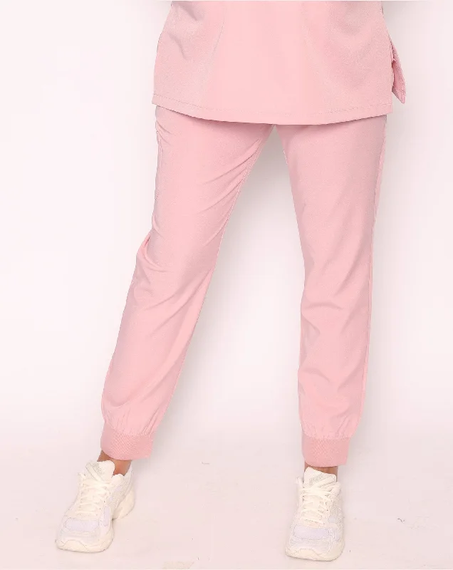 Purity Scrub Trousers - Blush Trousers fashionable chic