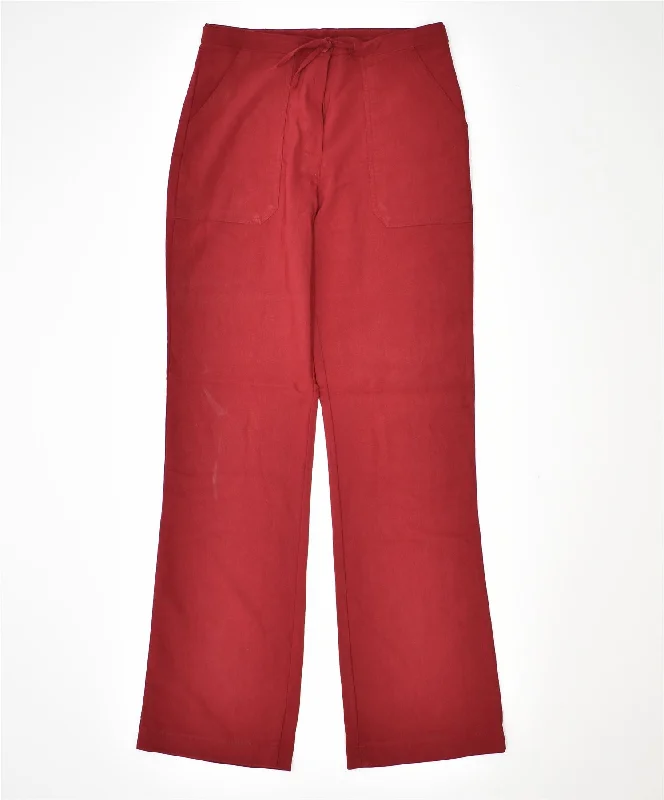 VINTAGE Womens Flare Chino Trousers W28 L30 Burgundy Trousers Chinos Classic