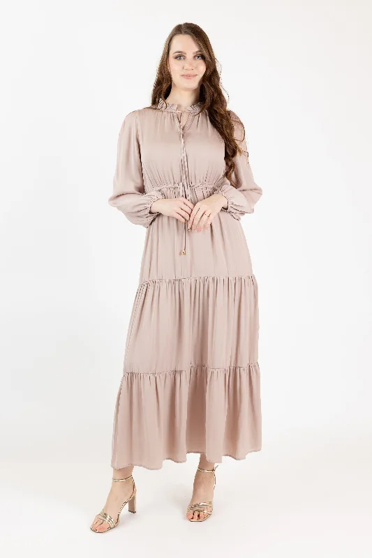 Shaye Satin Tiered Dress