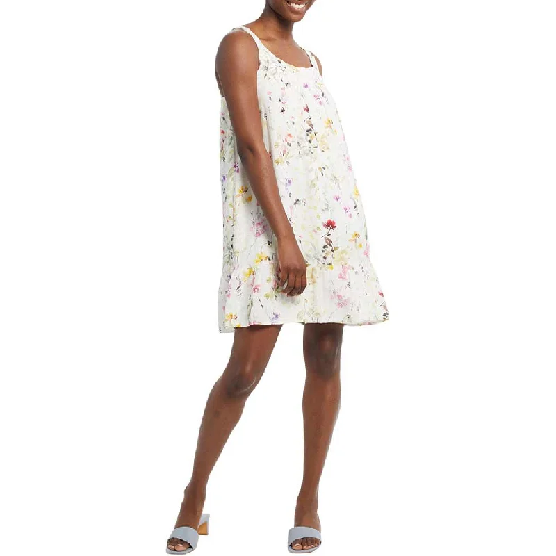Tribal Women's Floral Lined Babydoll Style Dress