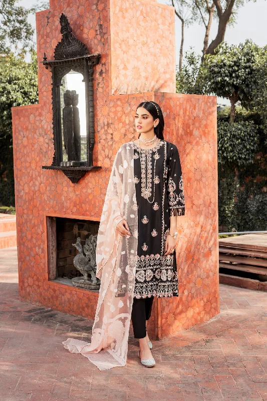 Pakistani Black Dress in Kameez Trouser Dupatta Style Trousers Satin Smooth