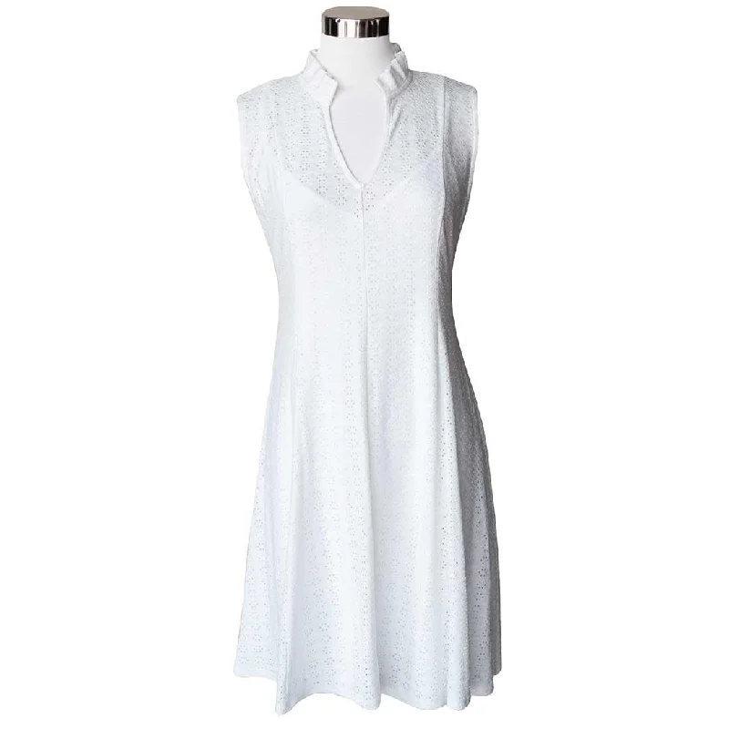 Keren Hart Women's Eyelet Ruffle Collar Dress