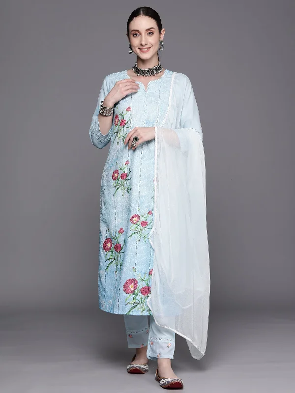 Women's Kurta With Trousers & Dupatta - Indo Era Trousers Silk Elegant