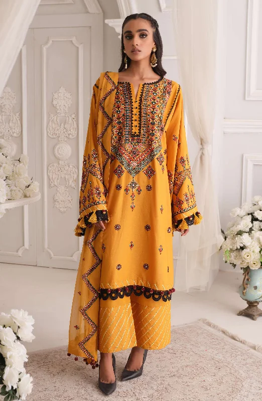 Mustard Kameez Trouser and Dupatta Pakistani Eid Dress Trousers Running Lightweight