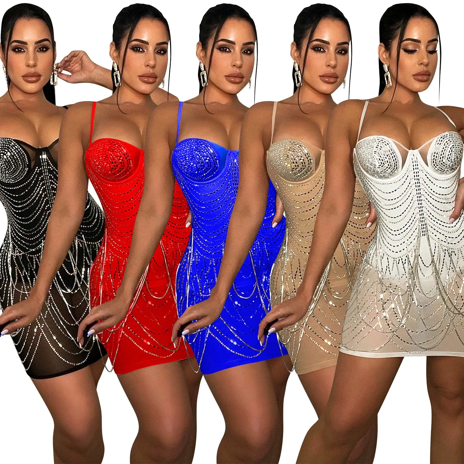 2024 new arrivals women luxury sexy sleeveless spaghetti strap rhinestone beaded birthday party prom evening dress for women 2024 new arrivals women luxury sexy sleeveless spaghetti strap rhinestone beaded birthday party prom evening dress for women