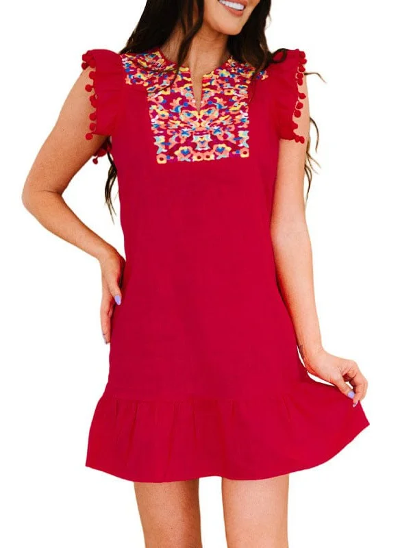 White Embroidered Shift Dress