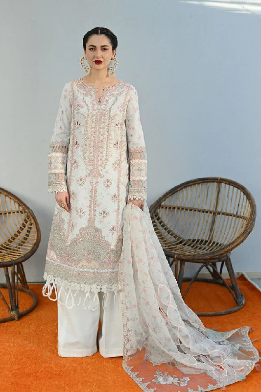 White Eid Dress in Kameez Trouser and Dupatta Style Trousers Tapered Slim Fit