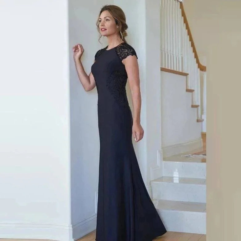 Blue Mother Of The Bride Dresses Mermaid Cap Sleeves Chiffon Beaded Plus Size Long Groom Mother Dresses Wedding Blue Mother Of The Bride Dresses Mermaid Cap Sleeves Chiffon Beaded Plus Size Long Groom Mother Dresses Wedding