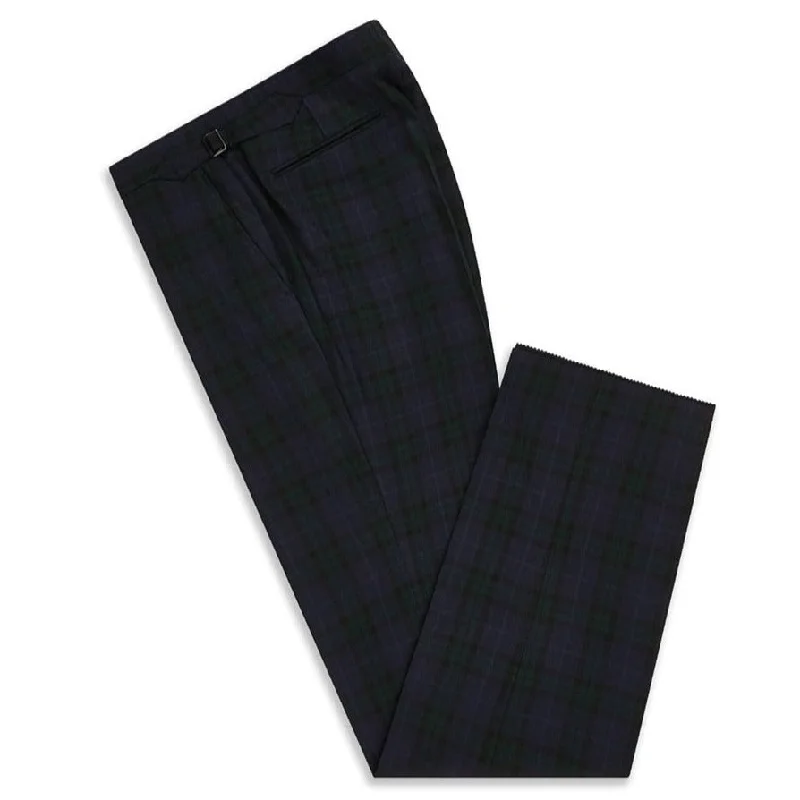 Barney Green and Navy Tartan Check Trouser Trousers Sale Discount