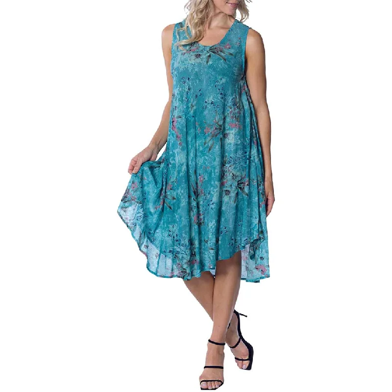 Papa Fashions Women's Floral Print Umbrella Dress