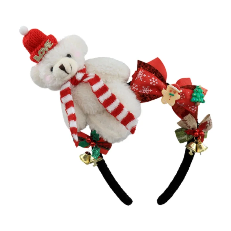 Christmas Headband Dress up Hairhoop Hair Hoop for Women Girls Boys Festival White Black Christmas Headband Dress up Hairhoop Hair Hoop for Women Girls Boys Festival White Black