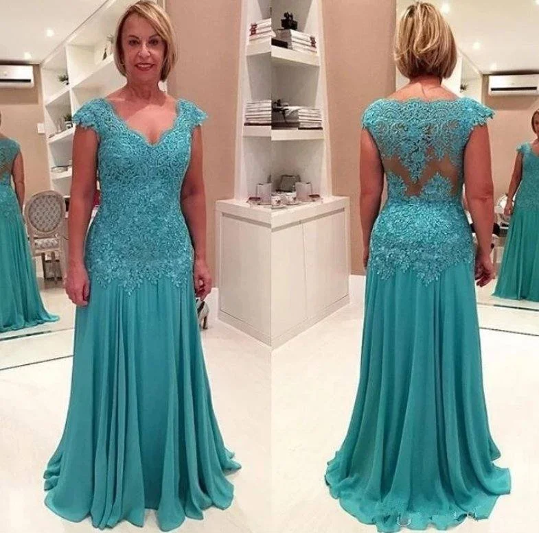 Plus Size Mother Of The Bride Dresses A-line Cap Sleeves Chiffon Appliques Formal Groom Long Mother Dresses For Wedding Plus Size Mother Of The Bride Dresses A-line Cap Sleeves Chiffon Appliques Formal Groom Long Mother Dresses For Wedding