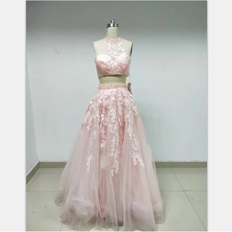 Discount Cheap Short in Size In Stock Two Pieces Pink Lace Prom Dresses Online,DD002 Discount Cheap Short in Size In Stock Two Pieces Pink Lace Prom Dresses Online,DD002
