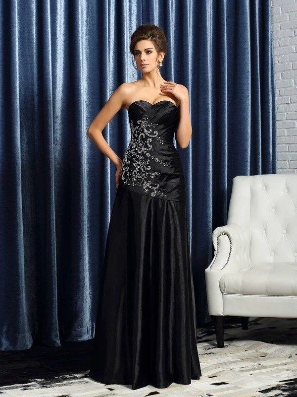 A-Line/Princess Sweetheart Beading Sleeveless Long Satin Mother of the Bride Dresses A-Line/Princess Sweetheart Beading Sleeveless Long Satin Mother of the Bride Dresses