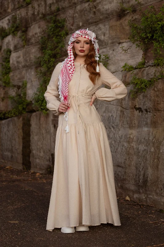 The Grand Rope Detailed Linen Dress