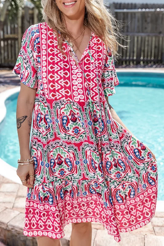 Paisley Print Dress