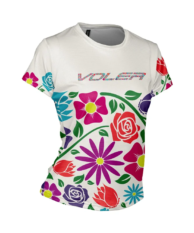 W. ENDURANCE AIR TEE - FIESTA Striped Floral Plaid