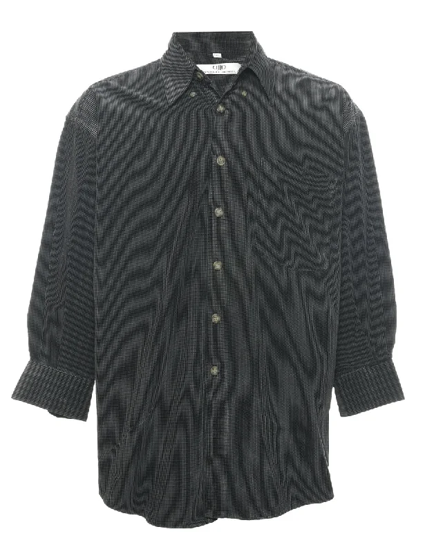 Black Corduroy Shirt - L Fleece Nylon Spandex