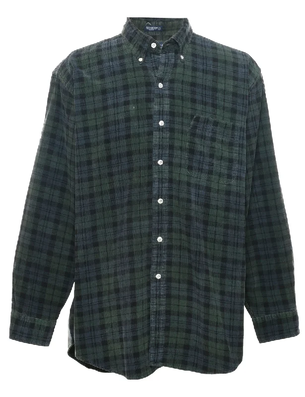 Britches Corduroy Checked Shirt - XL Seamless Knitted Crochet