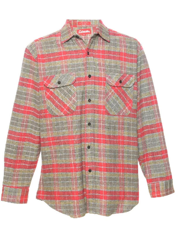 Brown Checked Shirt - M Machine Wash Dry Clean Hand Wash